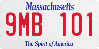 MA license plate 9MB101