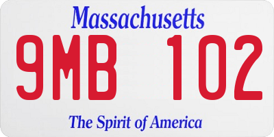 MA license plate 9MB102