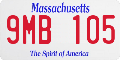 MA license plate 9MB105