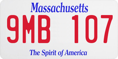 MA license plate 9MB107