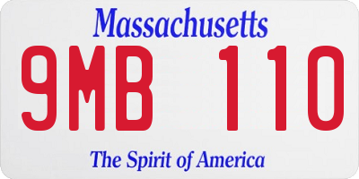 MA license plate 9MB110