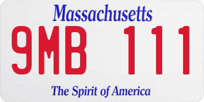MA license plate 9MB111