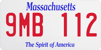 MA license plate 9MB112