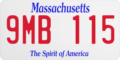 MA license plate 9MB115
