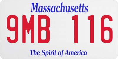 MA license plate 9MB116