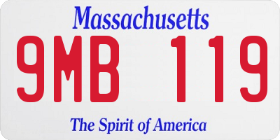 MA license plate 9MB119