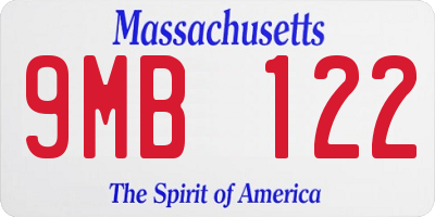 MA license plate 9MB122