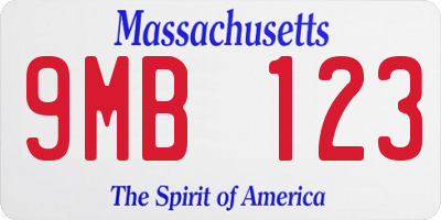 MA license plate 9MB123