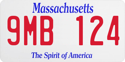 MA license plate 9MB124
