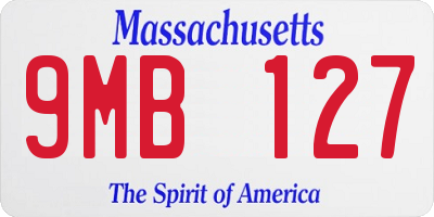 MA license plate 9MB127