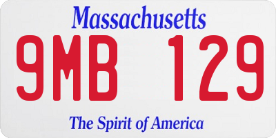 MA license plate 9MB129
