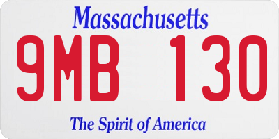 MA license plate 9MB130