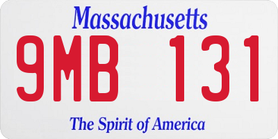 MA license plate 9MB131