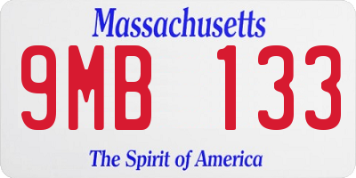 MA license plate 9MB133