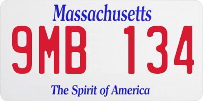 MA license plate 9MB134