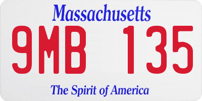 MA license plate 9MB135