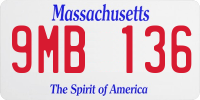 MA license plate 9MB136