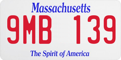 MA license plate 9MB139