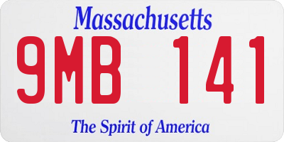 MA license plate 9MB141