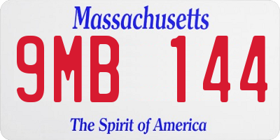 MA license plate 9MB144