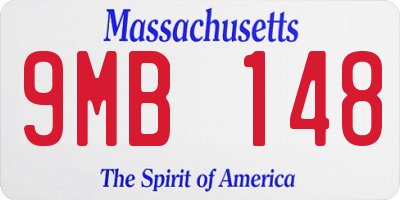 MA license plate 9MB148