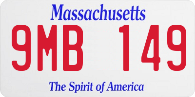 MA license plate 9MB149