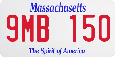 MA license plate 9MB150