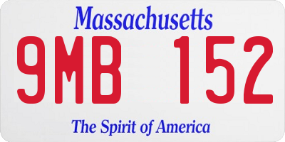 MA license plate 9MB152