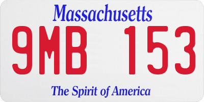 MA license plate 9MB153