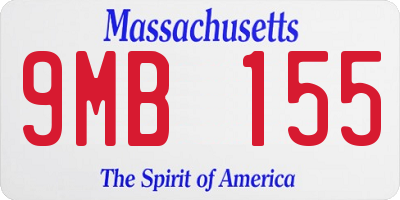 MA license plate 9MB155