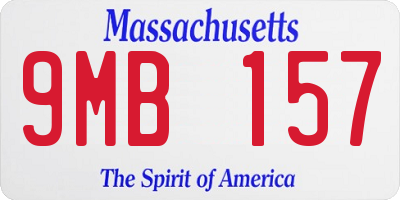 MA license plate 9MB157