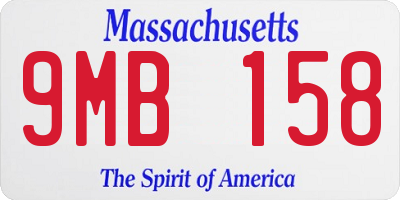MA license plate 9MB158