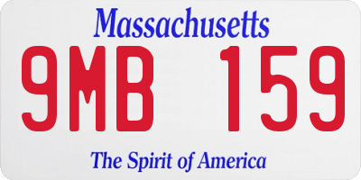 MA license plate 9MB159
