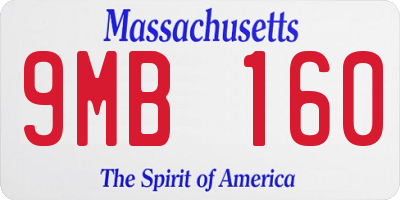 MA license plate 9MB160