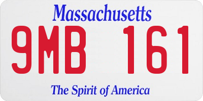 MA license plate 9MB161