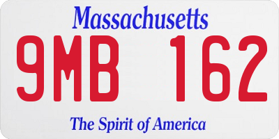 MA license plate 9MB162