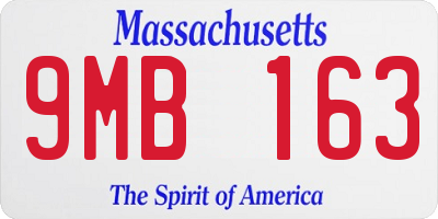 MA license plate 9MB163