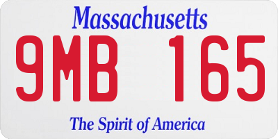 MA license plate 9MB165