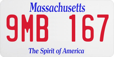 MA license plate 9MB167