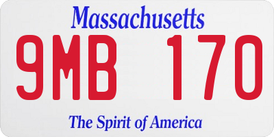 MA license plate 9MB170