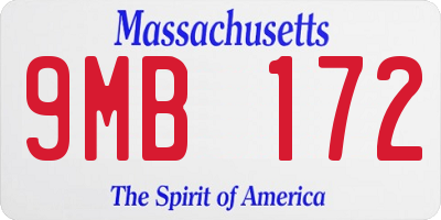MA license plate 9MB172
