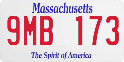 MA license plate 9MB173
