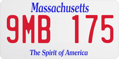 MA license plate 9MB175