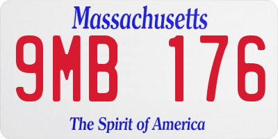 MA license plate 9MB176
