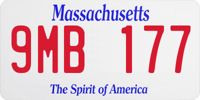 MA license plate 9MB177