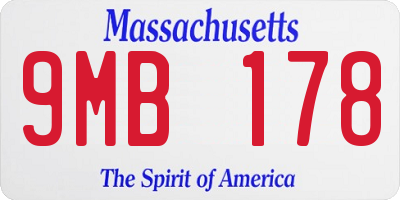 MA license plate 9MB178