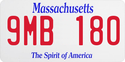 MA license plate 9MB180