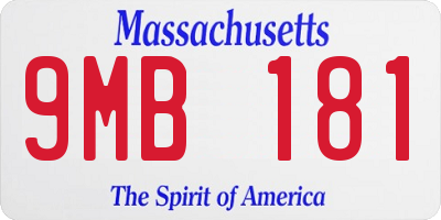 MA license plate 9MB181