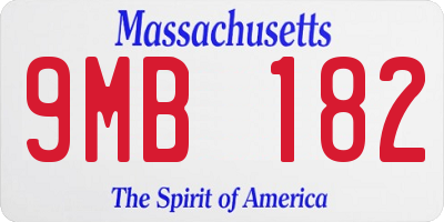 MA license plate 9MB182