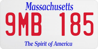 MA license plate 9MB185